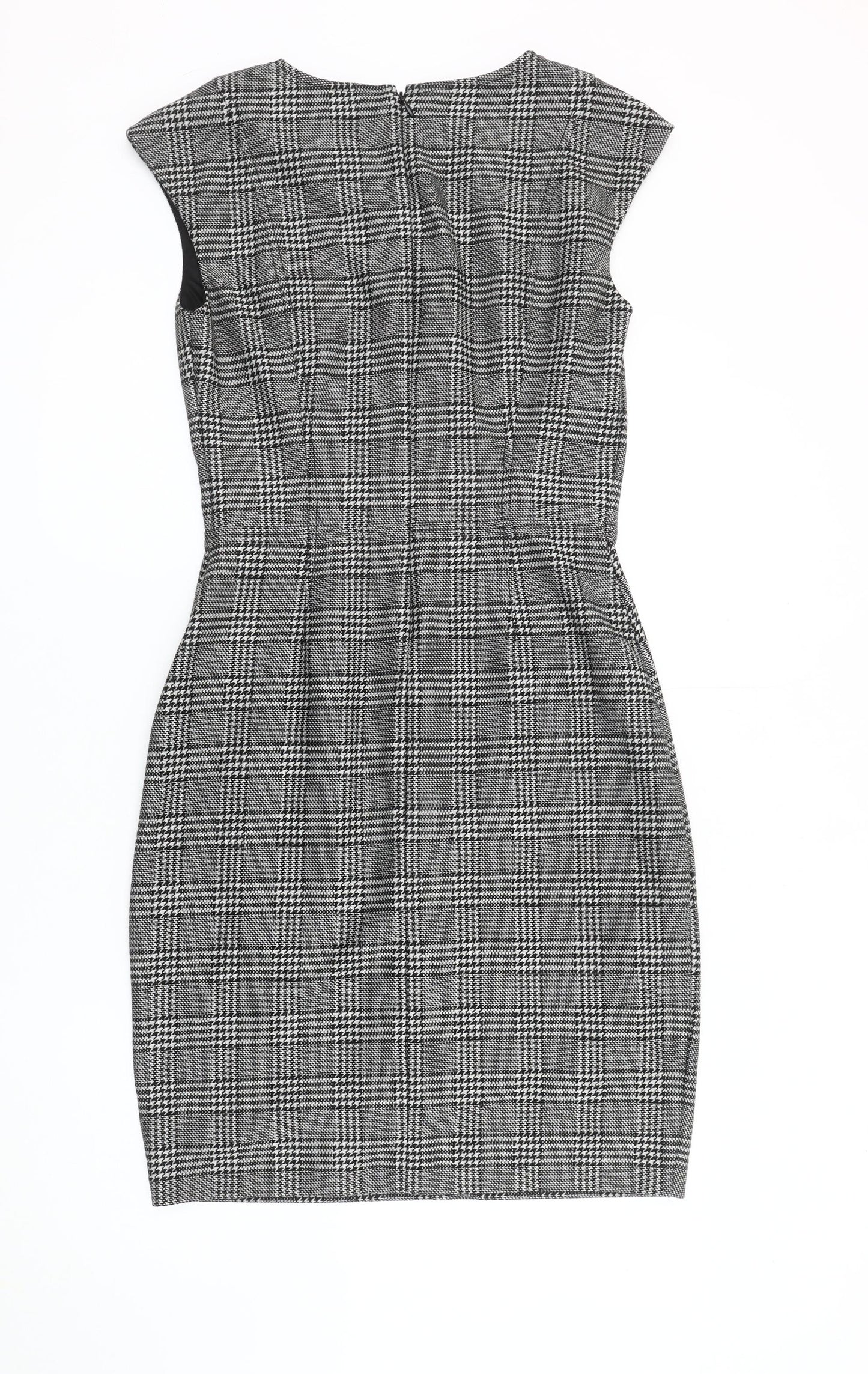 Mango Women's Grey Check Sheath Dress M