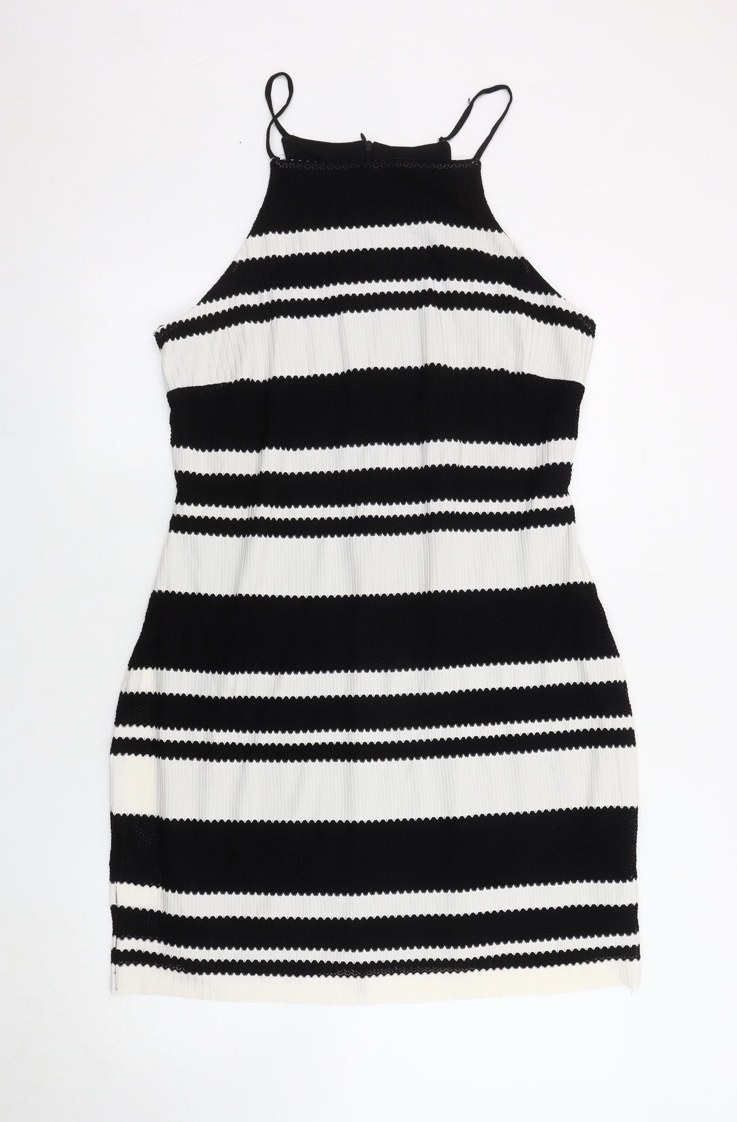 New Look Women's Black & White Halter Sheath Dress Size 16