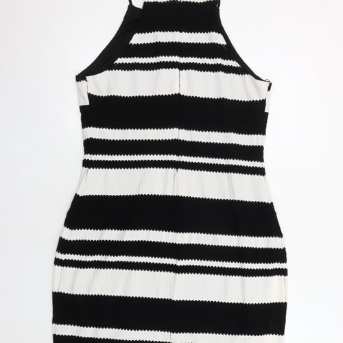 New Look Women's Black & White Halter Sheath Dress Size 16