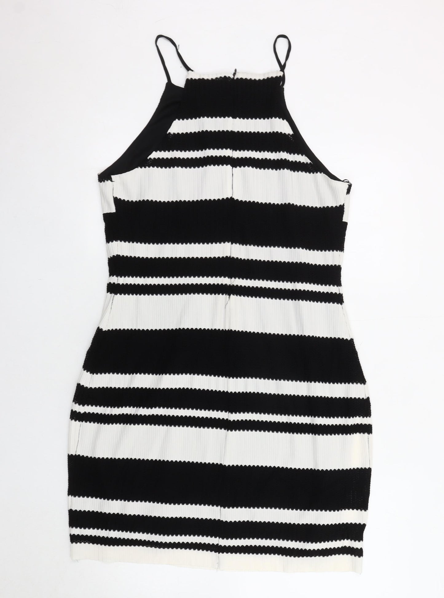 New Look Women's Black & White Halter Sheath Dress Size 16