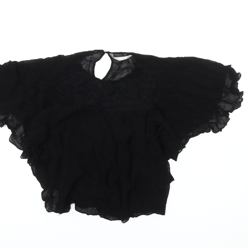 Zara Women's Black Viscose Top XS
