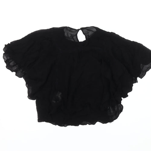 Zara Women's Black Viscose Top XS