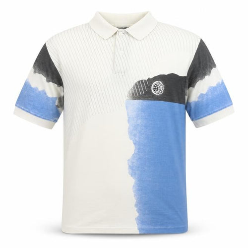 Champion Men's Blue Graphic Print Polo Shirt - L