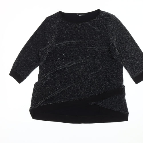 Roman Women's Black Sparkle Top Size 14