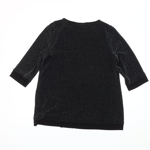 Roman Women's Black Sparkle Top Size 14