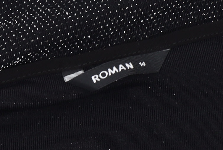 Roman Women's Black Sparkle Top Size 14