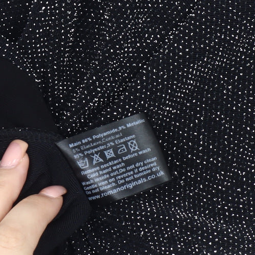 Roman Women's Black Sparkle Top Size 14