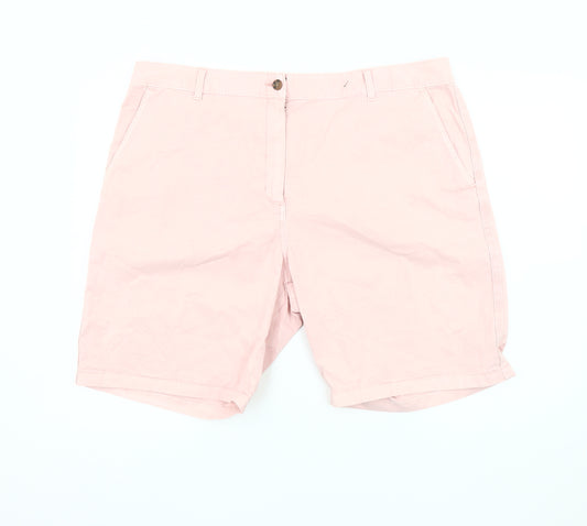 Marks and Spencer Unisex Pink Chino Shorts Size 20