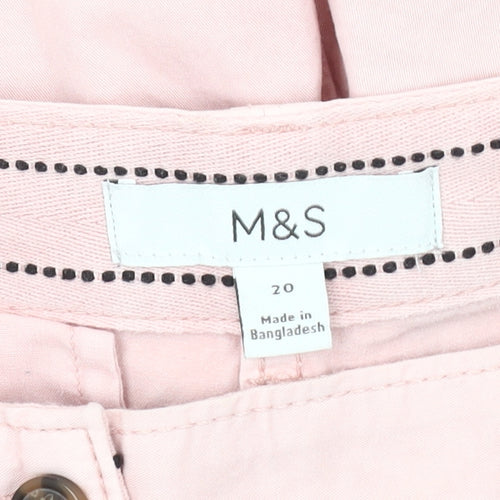 Marks and Spencer Unisex Pink Chino Shorts Size 20
