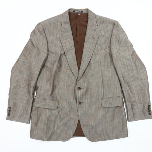 St Michael Men's Brown Striped Blazer, 42 Short, Excellent