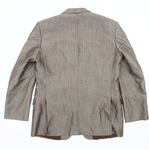 St Michael Men's Brown Striped Blazer, 42 Short, Excellent