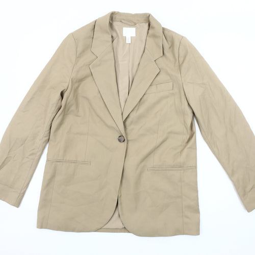 H&M Women's Beige Blazer, S, Single-Breasted, Lined