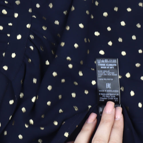 Marks and Spencer Women’s Blue Polka Dot Blouse Size 12
