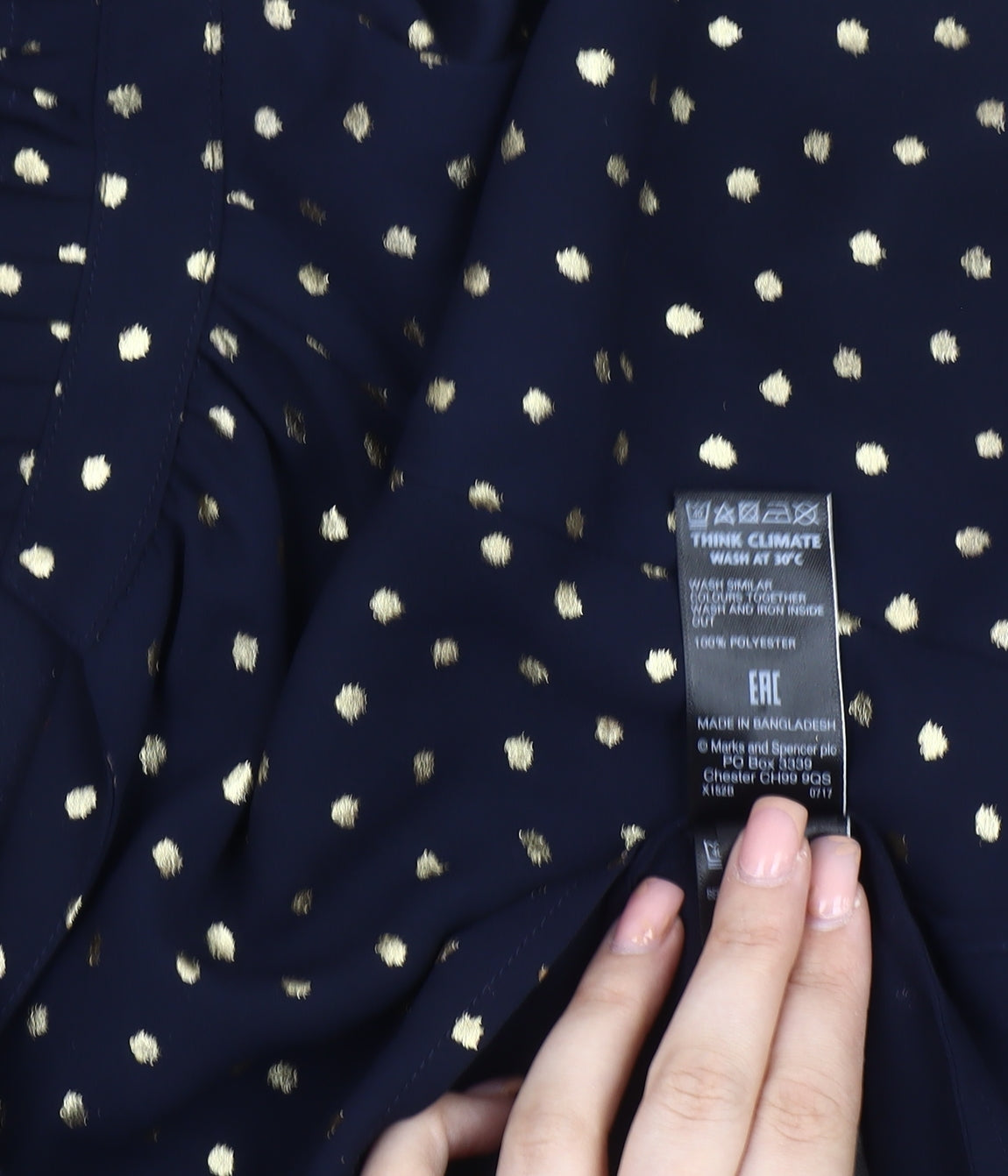 Marks and Spencer Women’s Blue Polka Dot Blouse Size 12