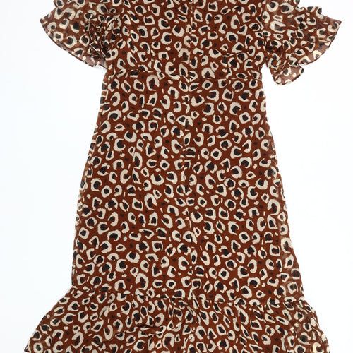 Wallis Women's Multicoloured Animal Print Dress UK 14