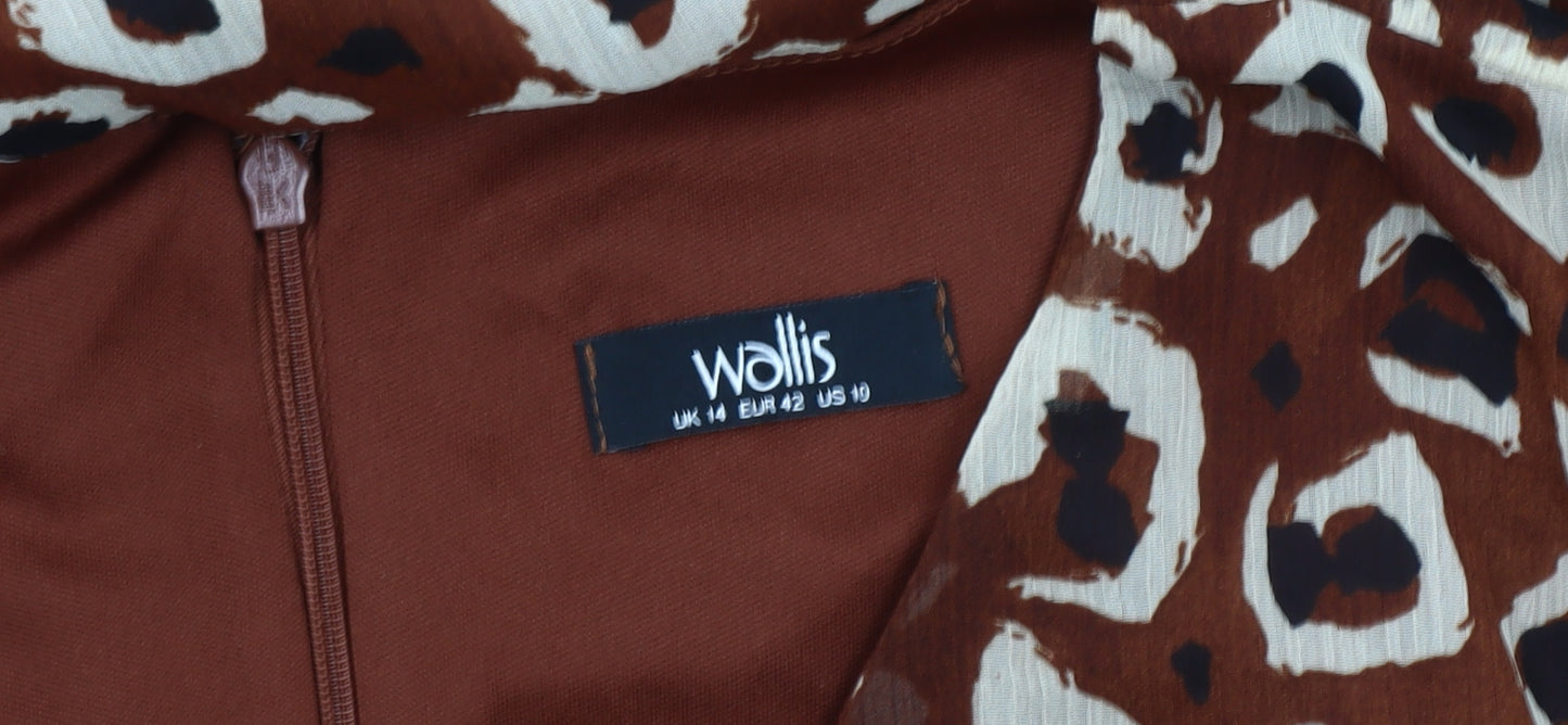 Wallis Women's Multicoloured Animal Print Dress UK 14
