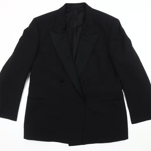 St Michael Men's Black Medium Double-Breasted Tuxedo Blazer 44R