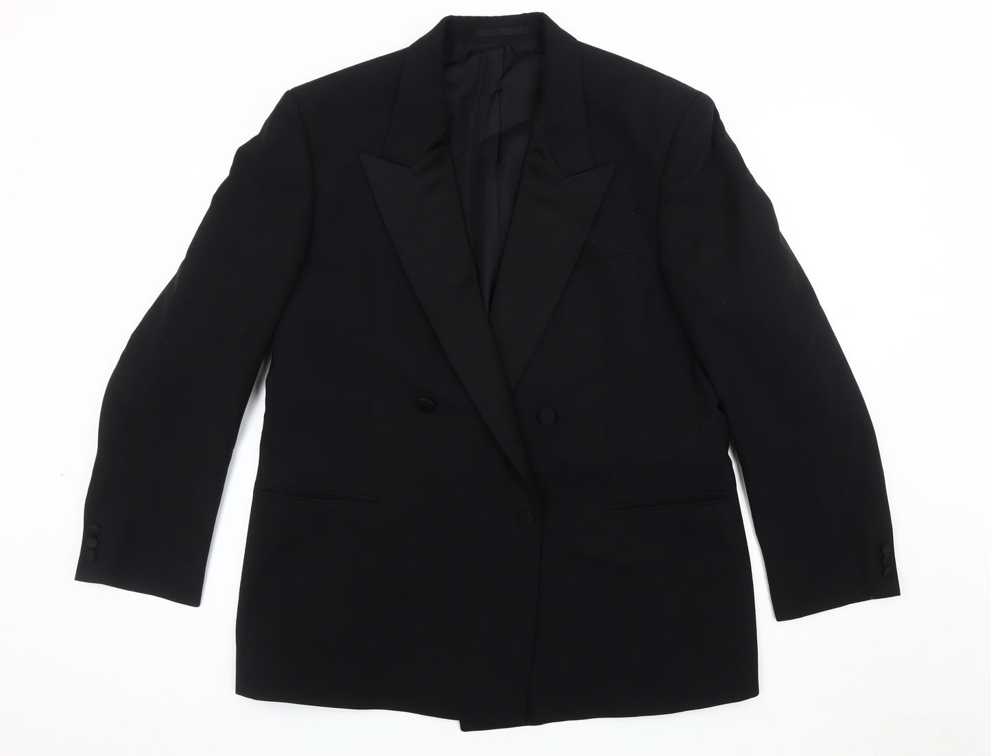 St Michael Men's Black Medium Double-Breasted Tuxedo Blazer 44R