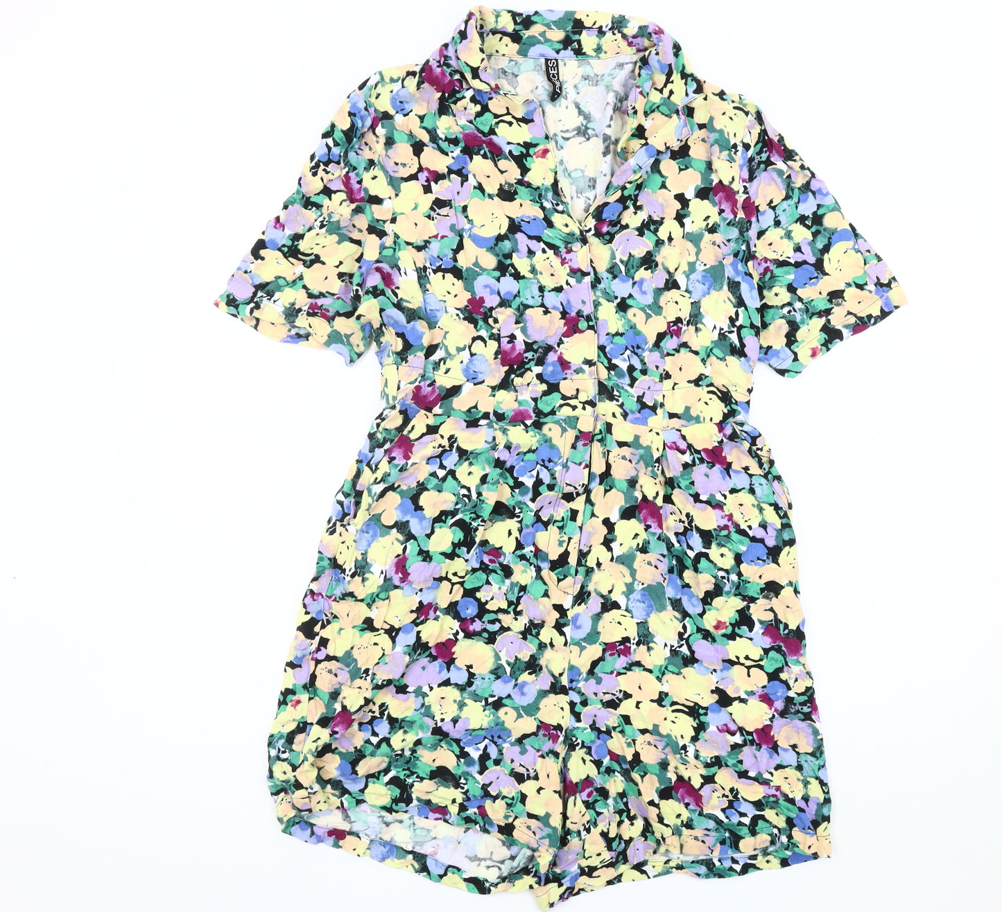 Pieces Women’s Multicoloured Floral Playsuit Size 8