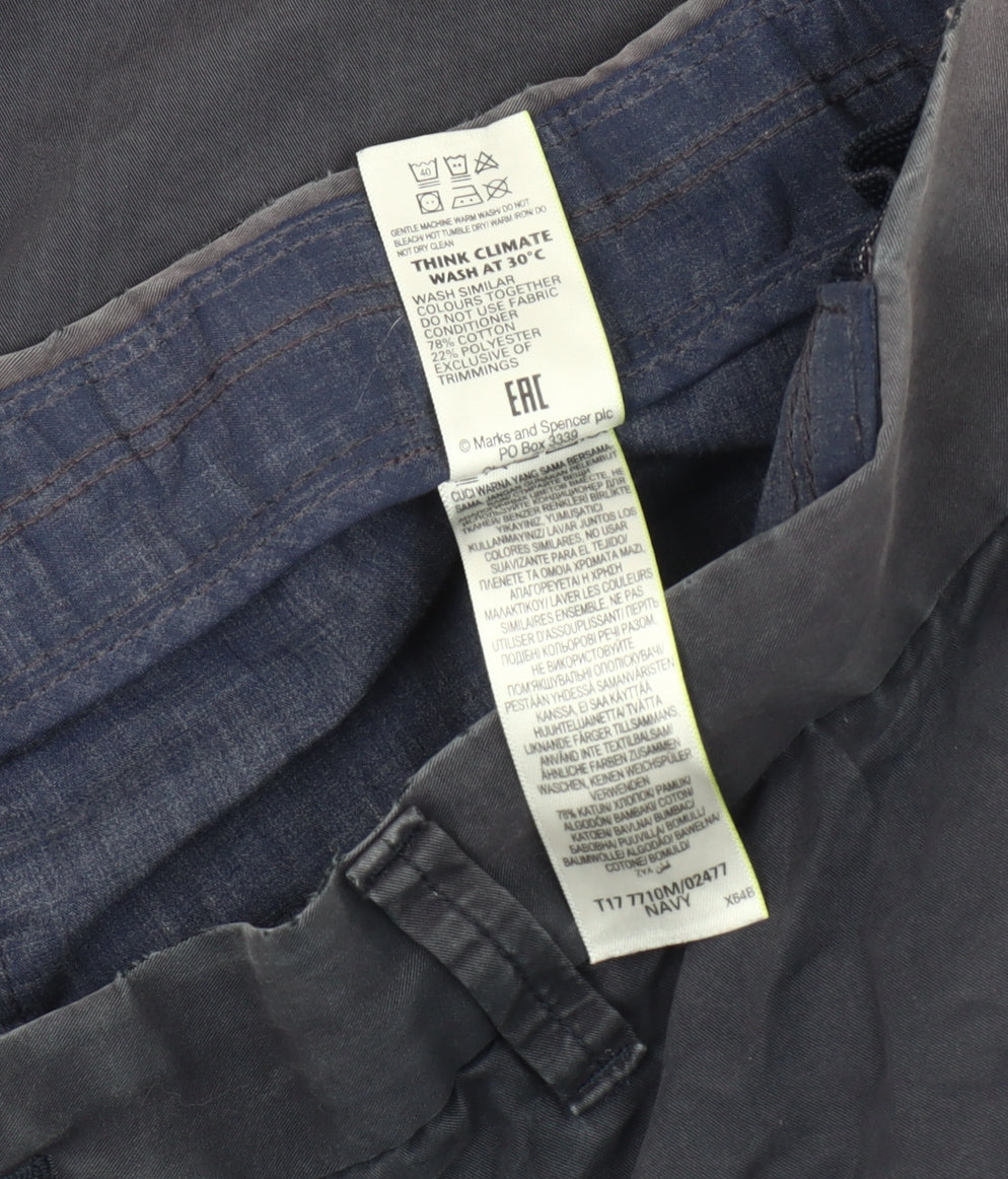 Marks and Spencer Men's Blue Chino Shorts, Size 42