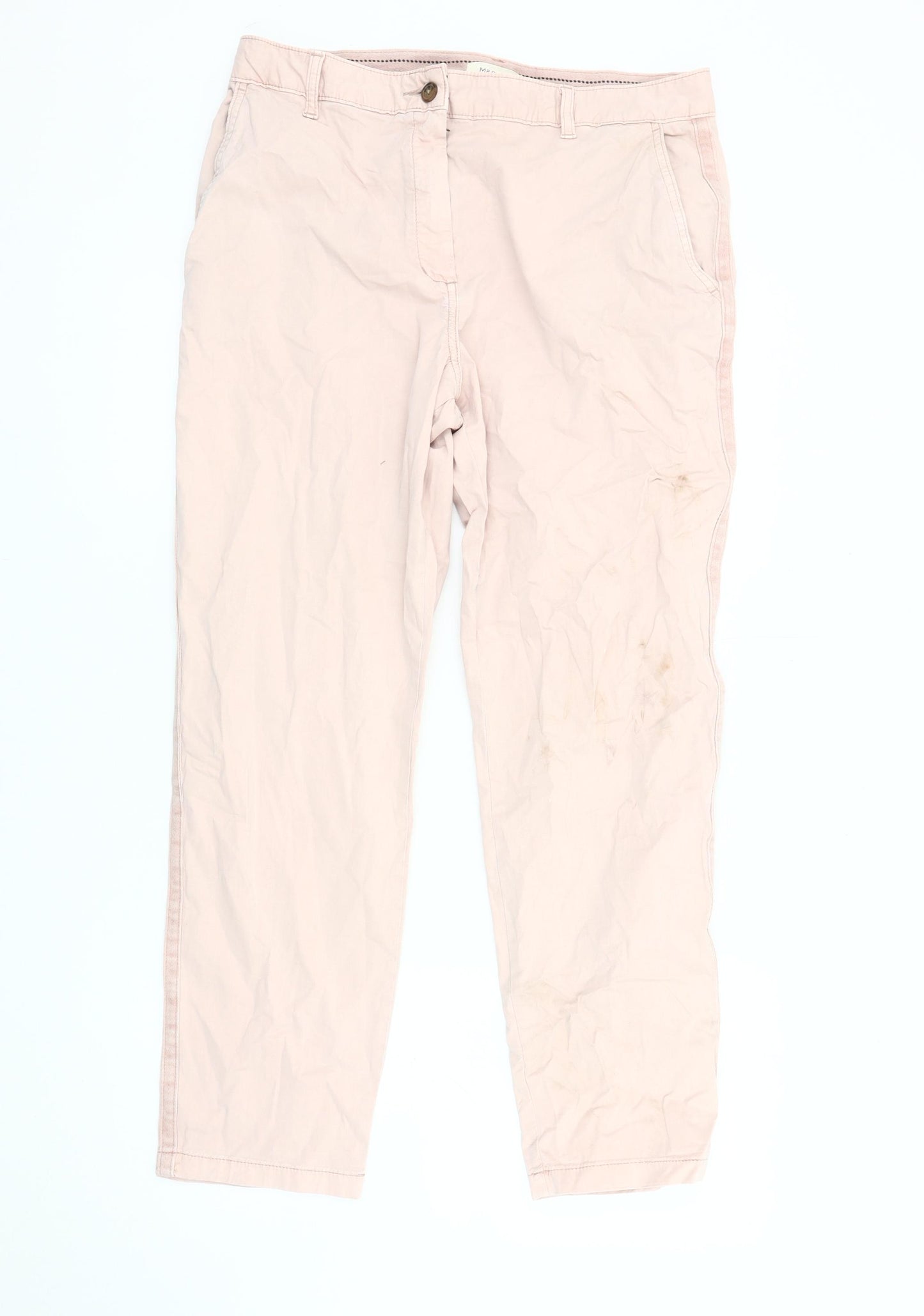 Marks and Spencer Women's Pink Cotton Trousers