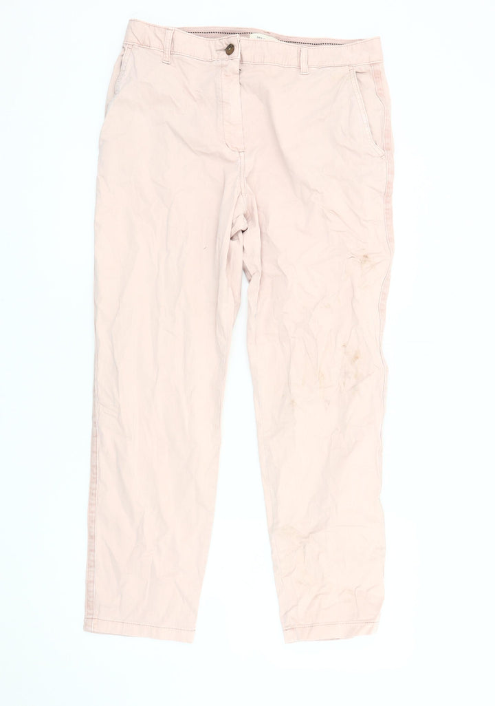 Marks and Spencer Women's Pink Cotton Trousers