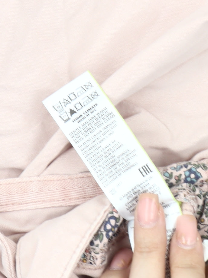 Marks and Spencer Women's Pink Cotton Trousers