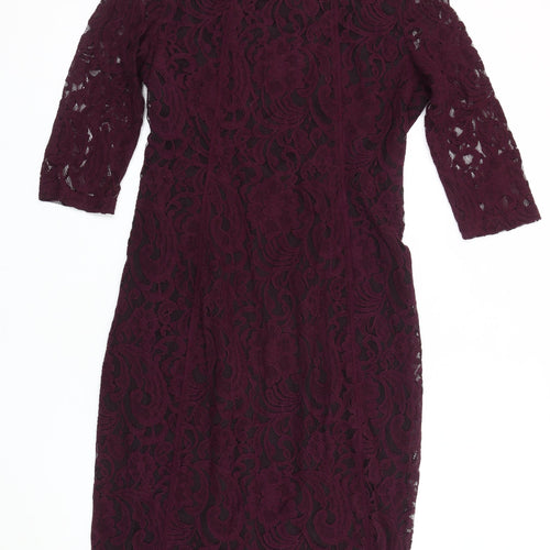 Elegant Women's Purple Sheath Dress, Size 12, Party Ready