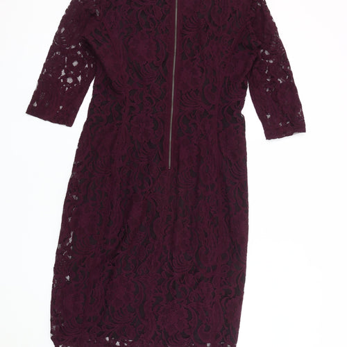 Elegant Women's Purple Sheath Dress, Size 12, Party Ready