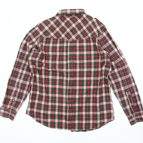 Hoi Polloi Men's Red Plaid Button-Up Shirt L