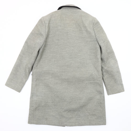 Topshop Women's Grey Wool Overcoat, Size 8, Lined