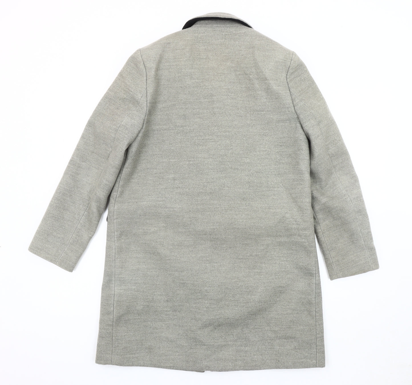 Topshop Women's Grey Wool Overcoat, Size 8, Lined