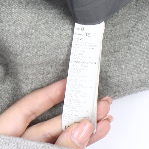 Topshop Women's Grey Wool Overcoat, Size 8, Lined