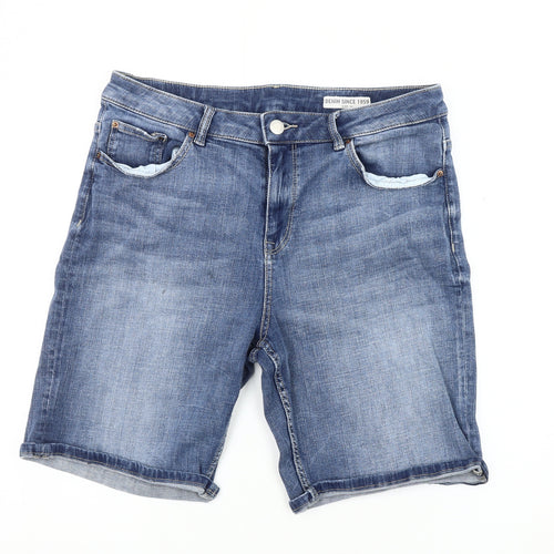 Marks and Spencer Women's Blue Denim Chino Shorts Size 14