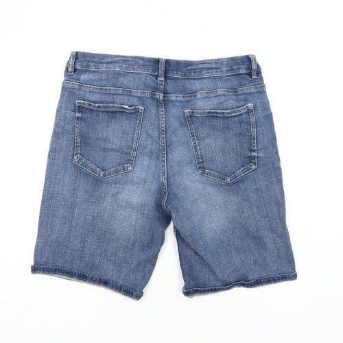 Marks and Spencer Women's Blue Denim Chino Shorts Size 14