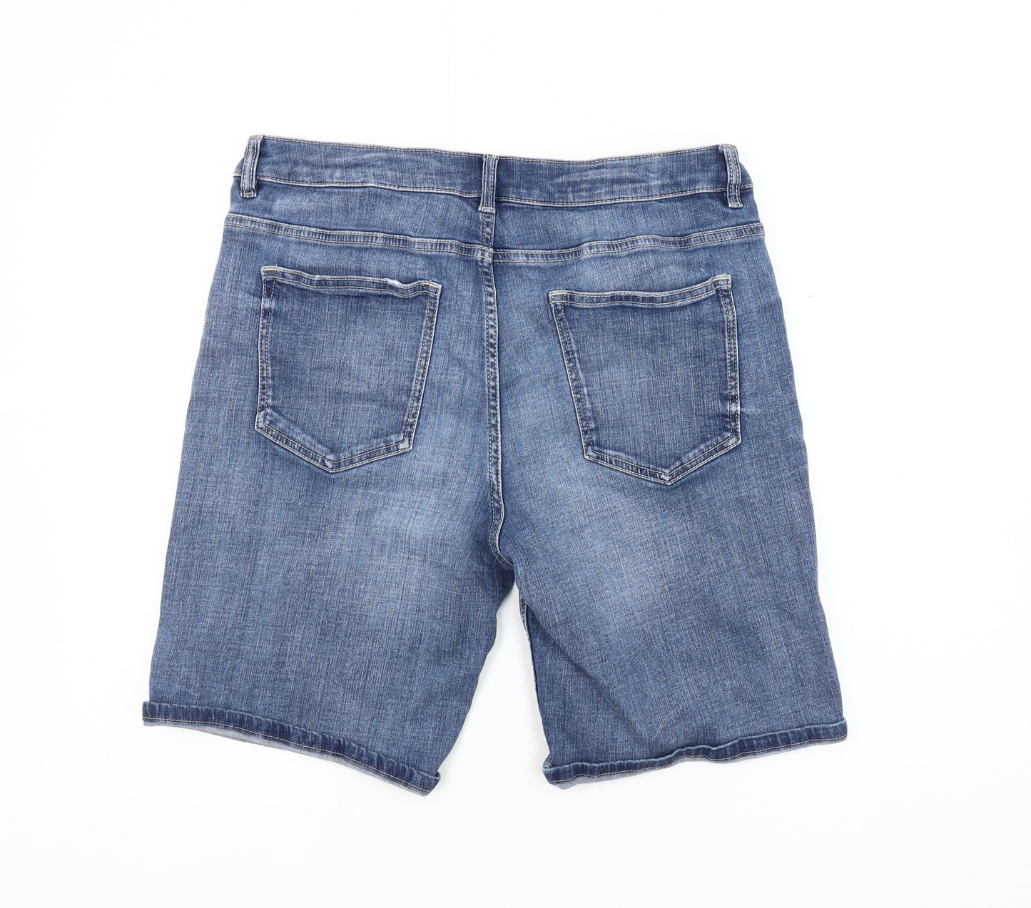 Marks and Spencer Women's Blue Denim Chino Shorts Size 14