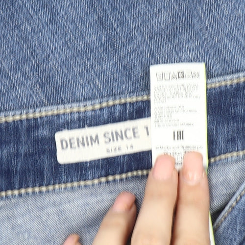 Marks and Spencer Women's Blue Denim Chino Shorts Size 14