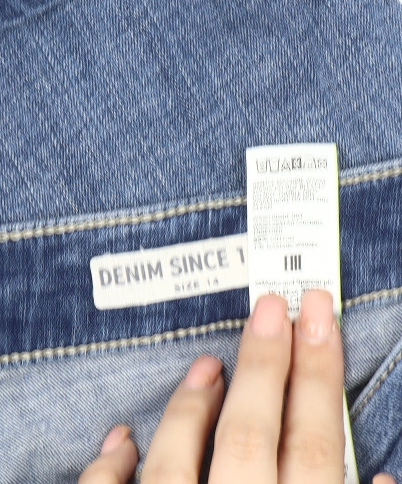 Marks and Spencer Women's Blue Denim Chino Shorts Size 14