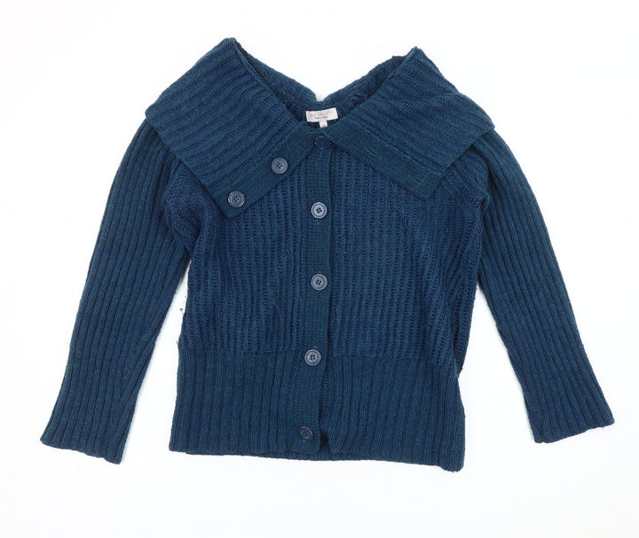 Per Una Women's Blue Cardigan - M, Knit Wool Blend