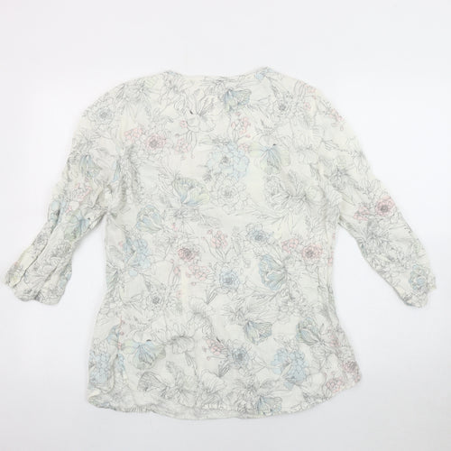 Marks and Spencer Floral Linen Blouse