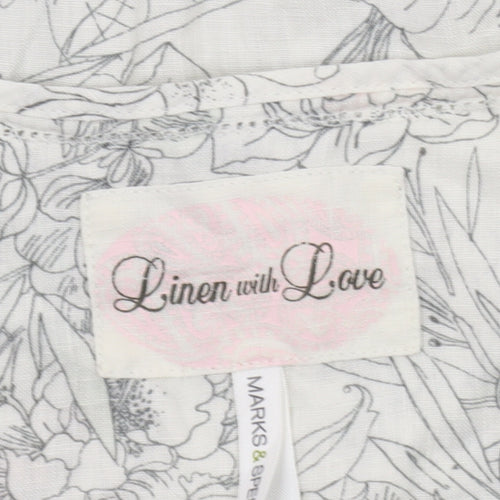 Marks and Spencer Floral Linen Blouse