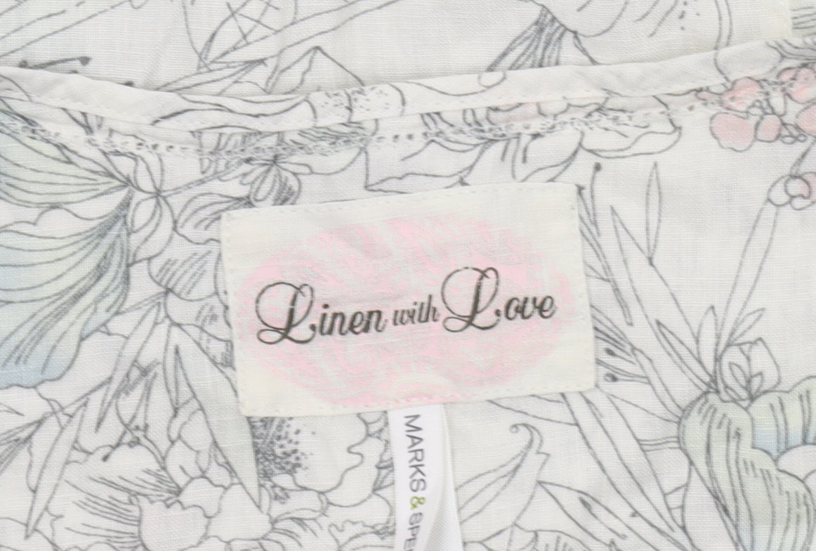 Marks and Spencer Floral Linen Blouse