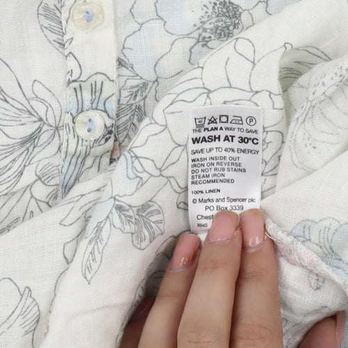 Marks and Spencer Floral Linen Blouse