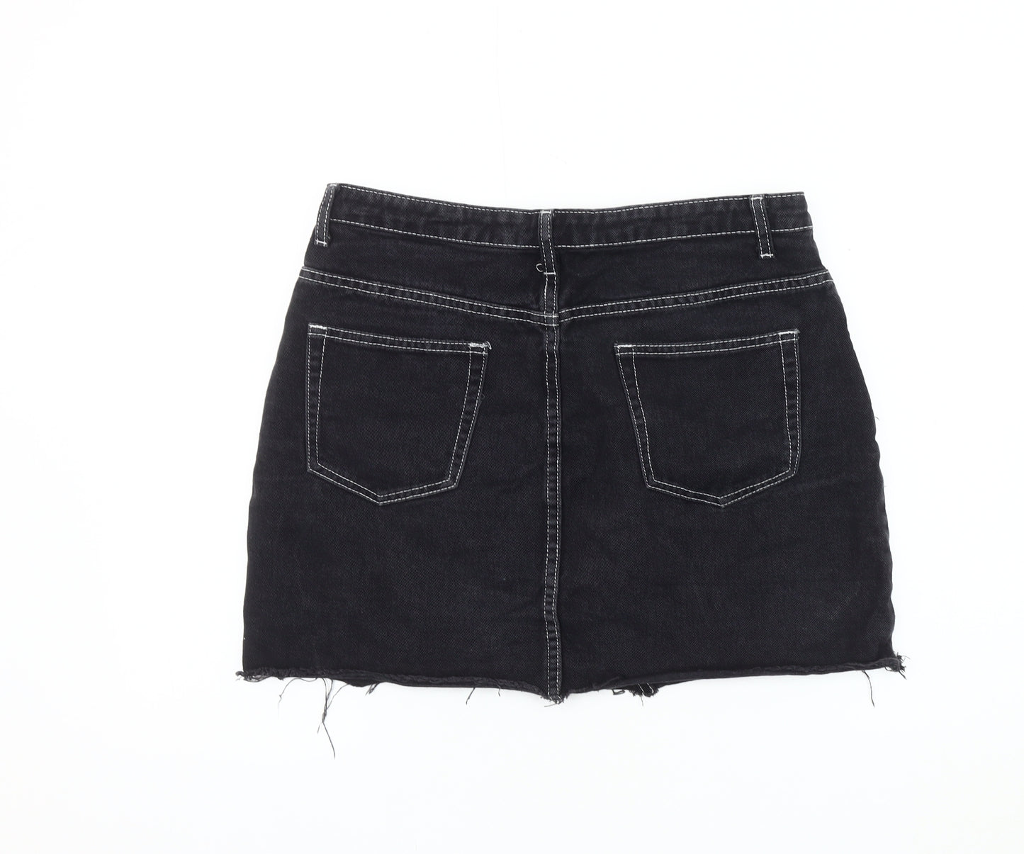 Brave Soul London Women's Black Mini Denim Skirt L