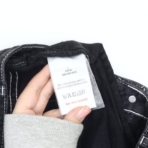 Brave Soul London Women's Black Mini Denim Skirt L