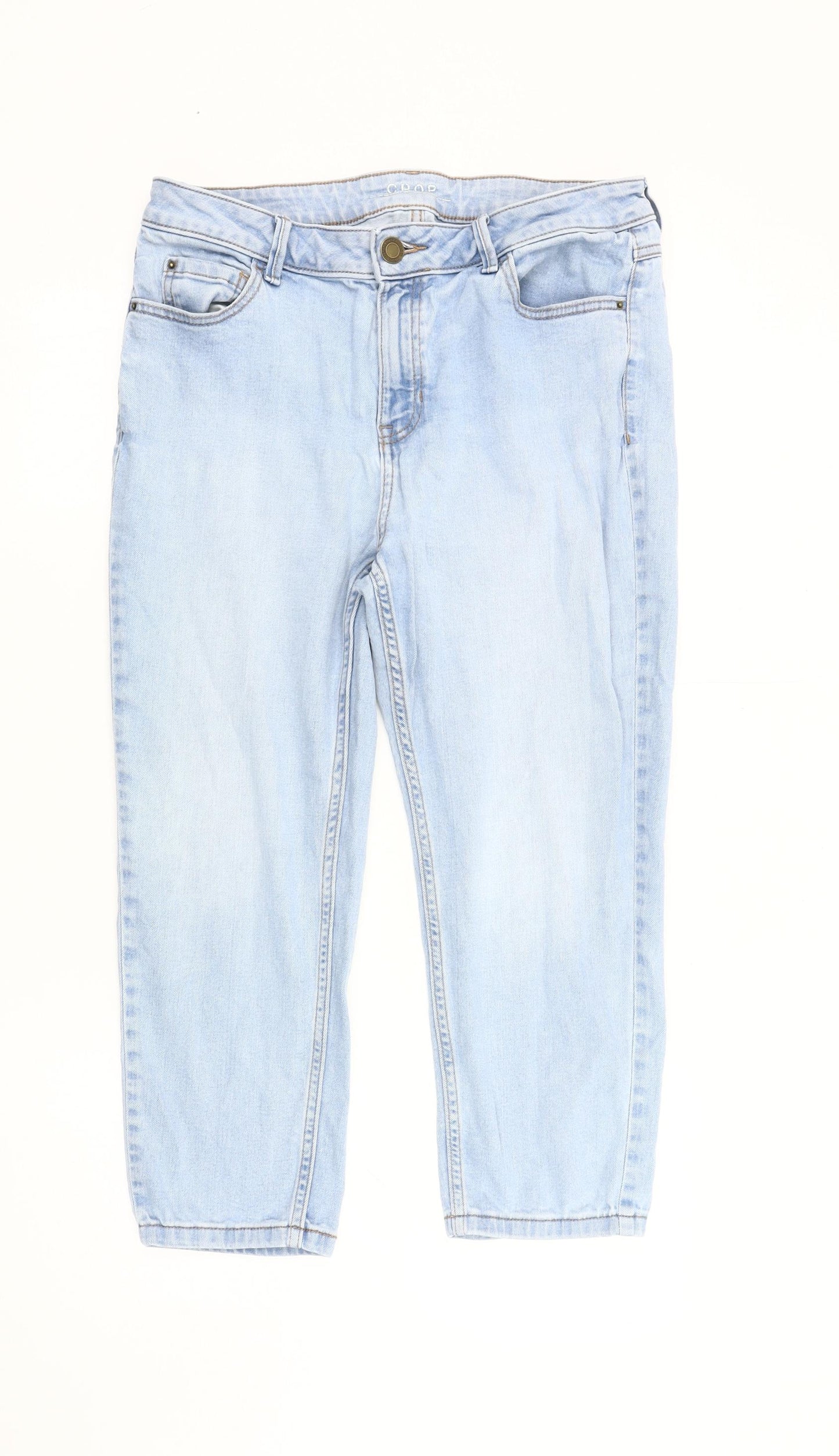 Marks & Spencer Women's Blue Cropped Denim Jeans - Size 14