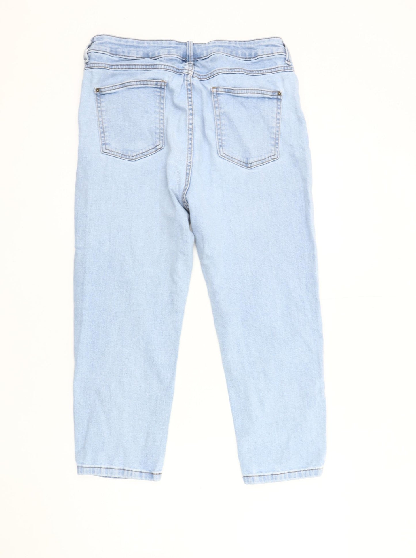 Marks & Spencer Women's Blue Cropped Denim Jeans - Size 14