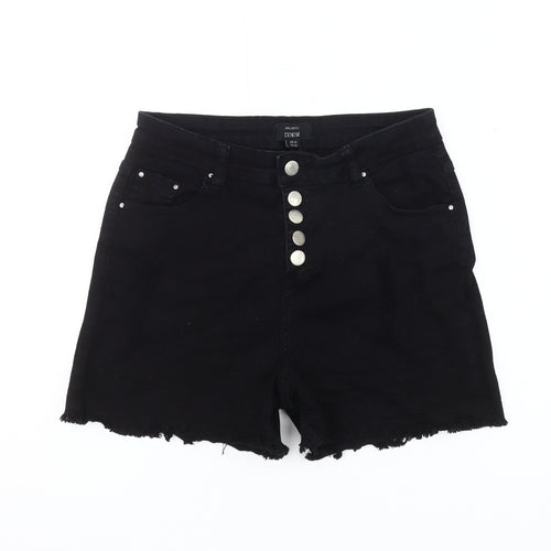 Select Women's Black High-Rise Denim Cut-Off Shorts Size 14