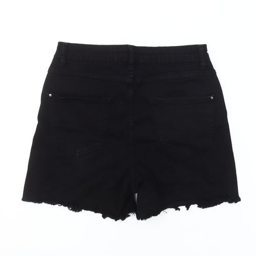 Select Women's Black High-Rise Denim Cut-Off Shorts Size 14