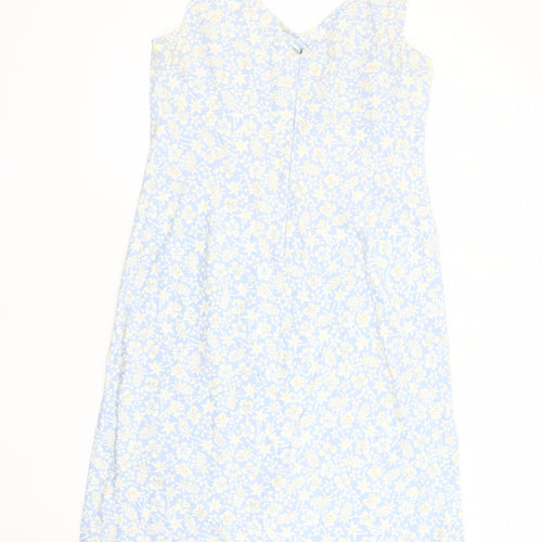 BHS Women's Blue Floral Chambray Dress Size 16